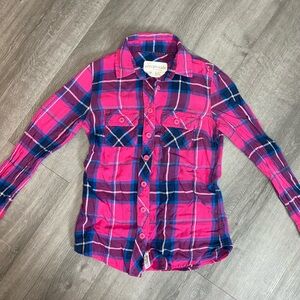 Aeropostale Plaid Button Up Long Sleeve Flannel